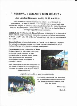 Les Arts S'en Melent 25.26.27 mai 2018