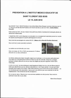 prevention i.m.e. st Florent des bois 15.06.2018