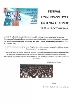 Festival Nuits Courtes 26.10.2019