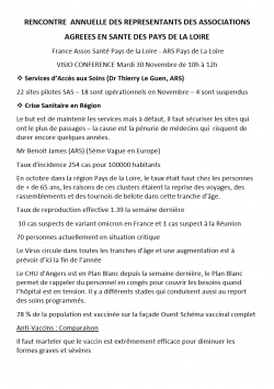 Visio conférence 30.11.2021 compte rendu