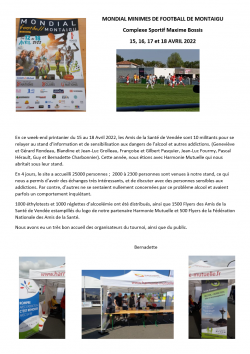 5)15 au18.04.2022 Mondial Minimes Football Montaigu